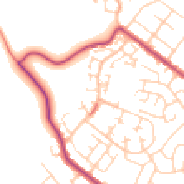 Daytime road noise heatmap for S66 2LA