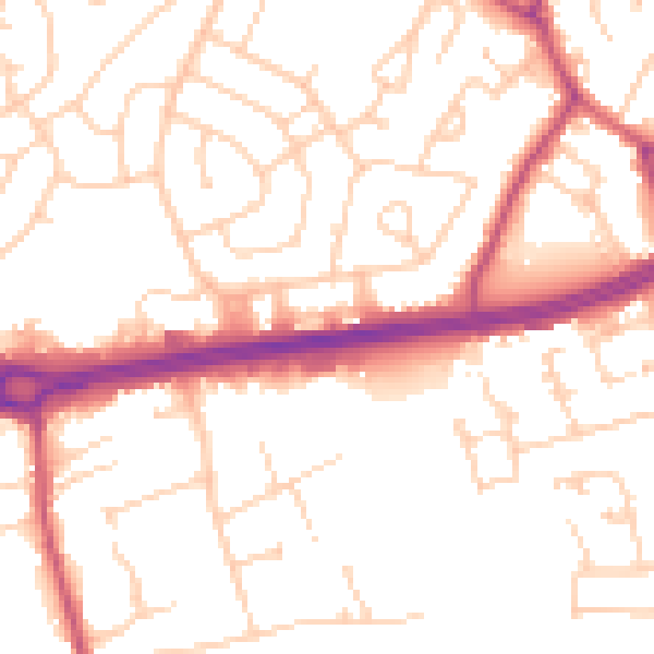 Daytime road noise heatmap for S66 2LJ