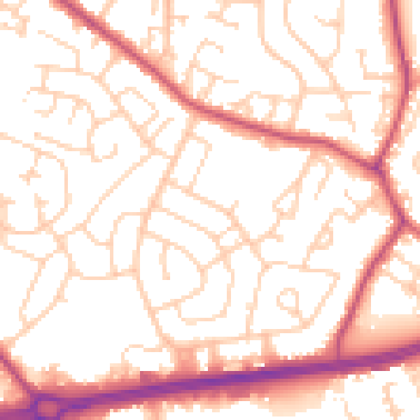 Daytime road noise heatmap for S66 2LU