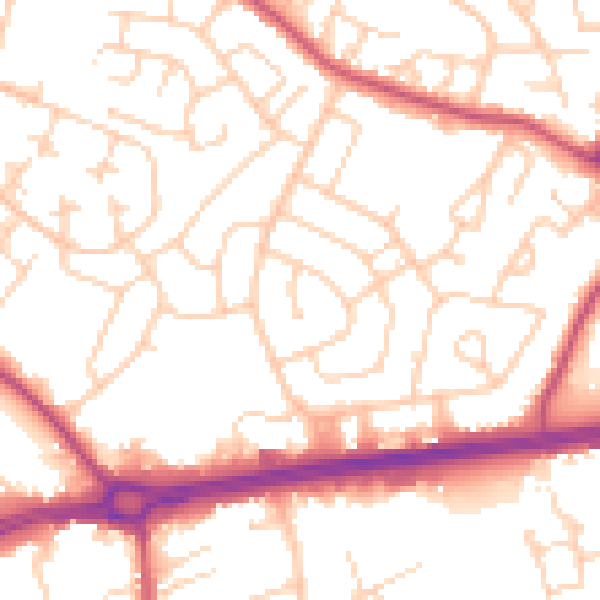 Daytime road noise heatmap for S66 2NG