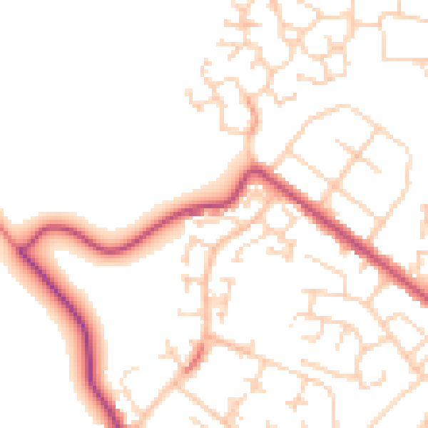 Daytime road noise heatmap for S66 2NH