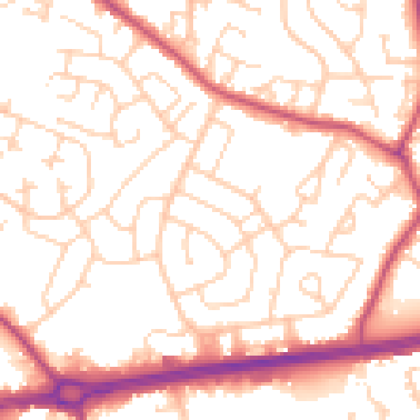 Daytime road noise heatmap for S66 2NT