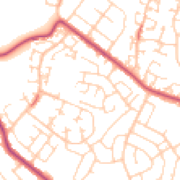 Daytime road noise heatmap for S66 2PX