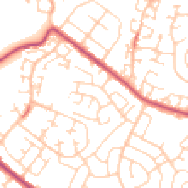 Daytime road noise heatmap for S66 2PY