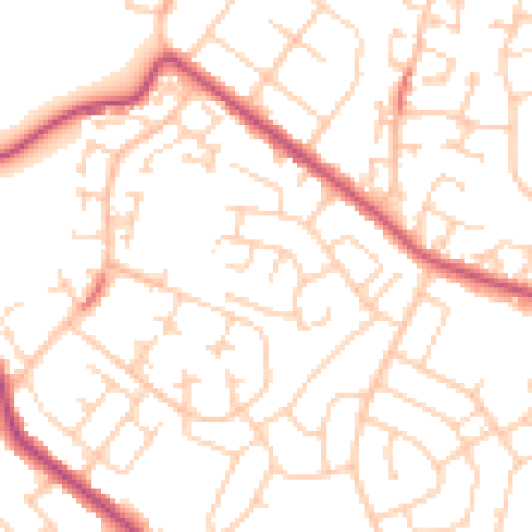 Daytime road noise heatmap for S66 2PZ