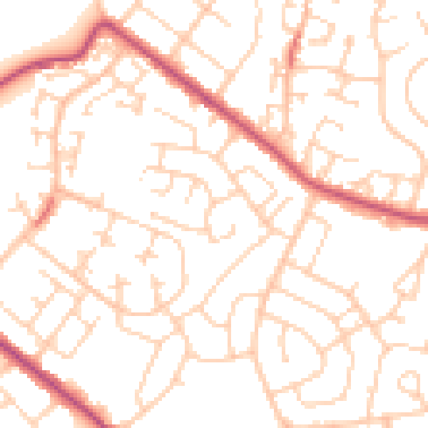 Daytime road noise heatmap for S66 2QA