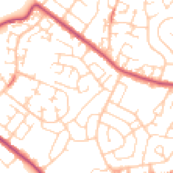 Daytime road noise heatmap for S66 2QB