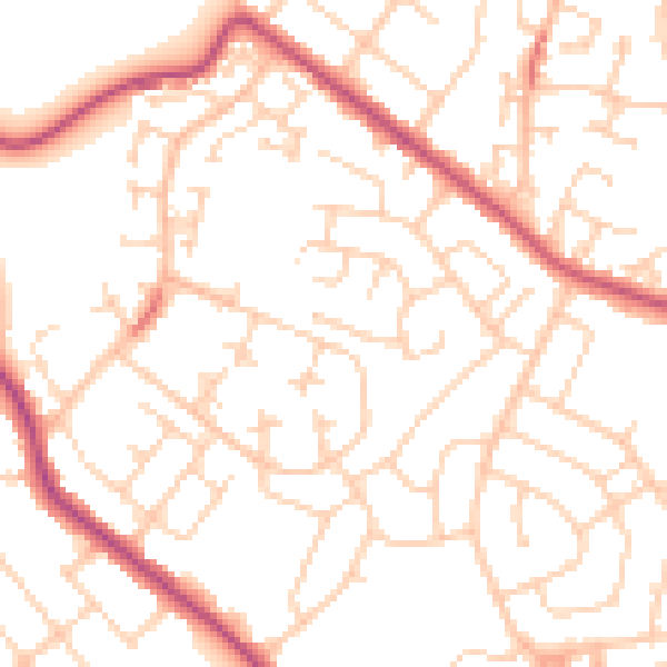 Daytime road noise heatmap for S66 2RR