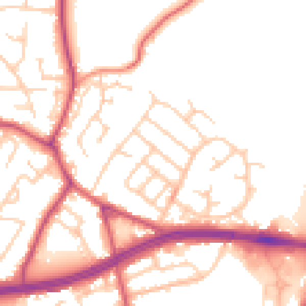 Daytime road noise heatmap for S66 2SR