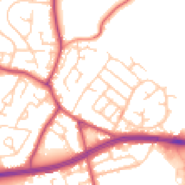 Daytime road noise heatmap for S66 2SZ