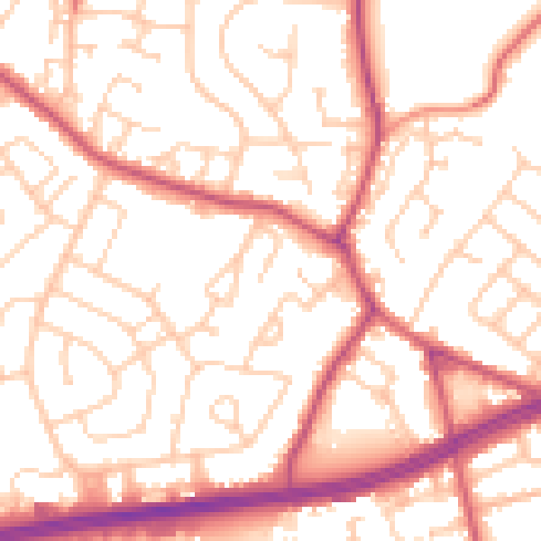 Daytime road noise heatmap for S66 2TE