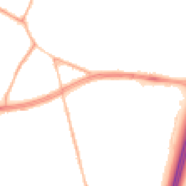 Night-time road noise heatmap for S66 2UF