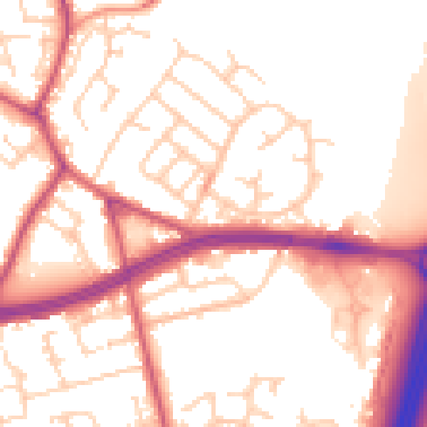 Daytime road noise heatmap for S66 2UL