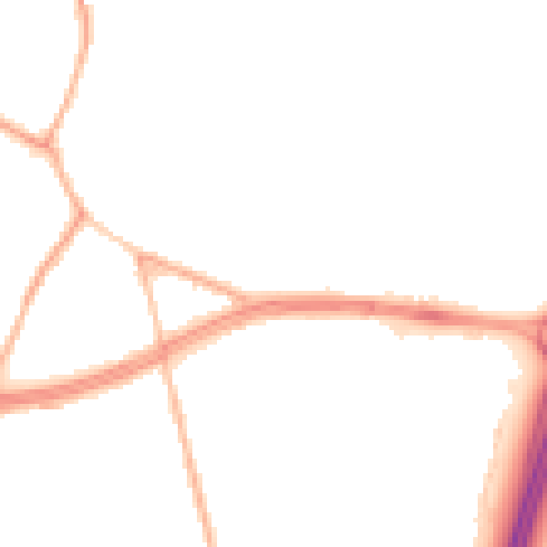 Night-time road noise heatmap for S66 2UL