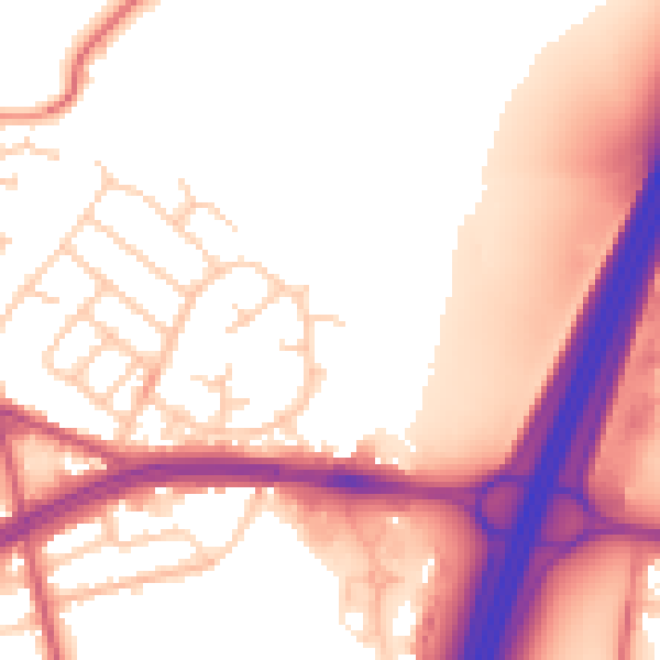 Daytime road noise heatmap for S66 2UW