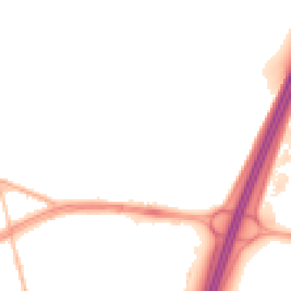 Night-time road noise heatmap for S66 2UW