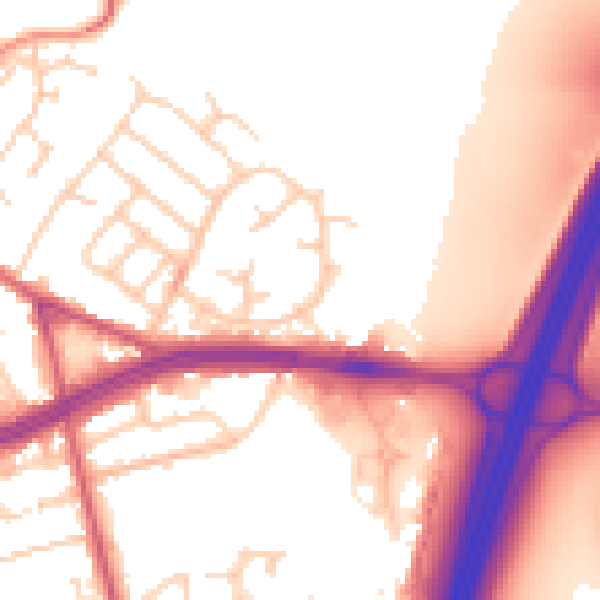 Daytime road noise heatmap for S66 2UX
