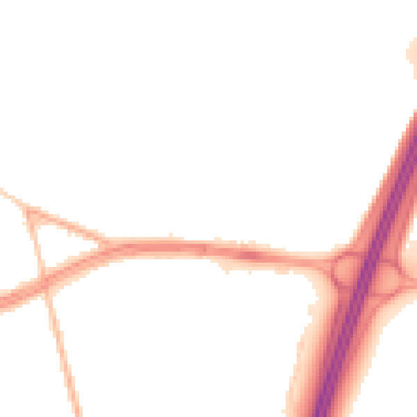 Night-time road noise heatmap for S66 2UX