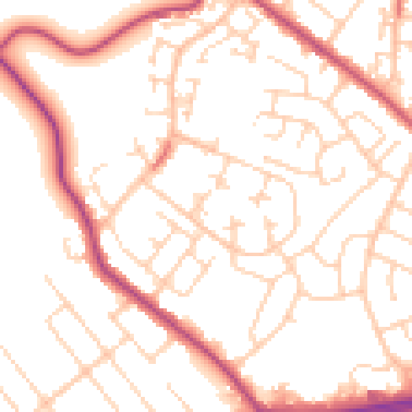Daytime road noise heatmap for S66 2XG