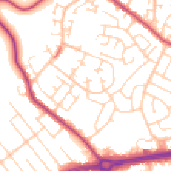 Daytime road noise heatmap for S66 2XH