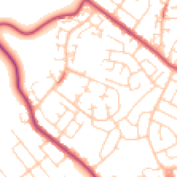 Daytime road noise heatmap for S66 2XN