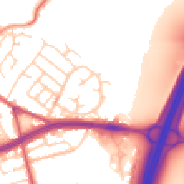 Daytime road noise heatmap for S66 2XP