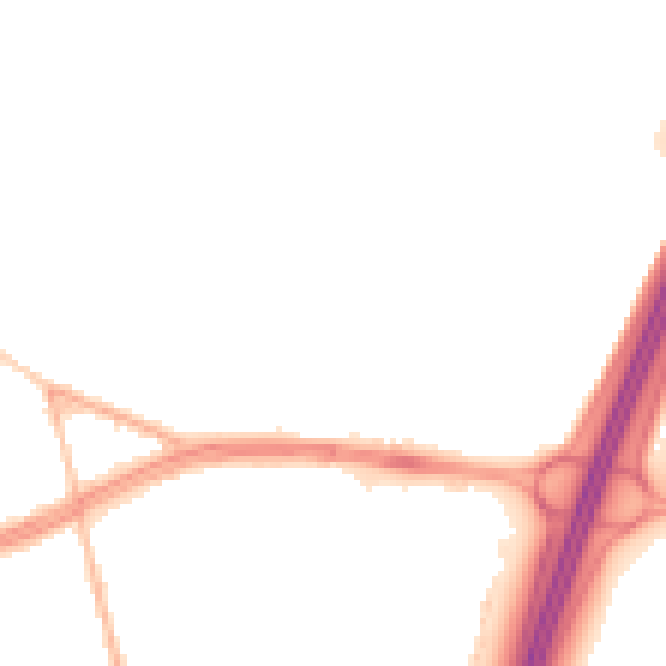 Night-time road noise heatmap for S66 2XP