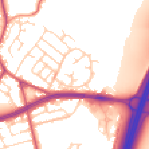 Daytime road noise heatmap for S66 2XQ