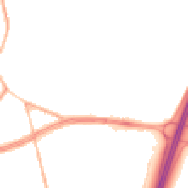 Night-time road noise heatmap for S66 2XQ