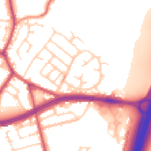 Daytime road noise heatmap for S66 2XS