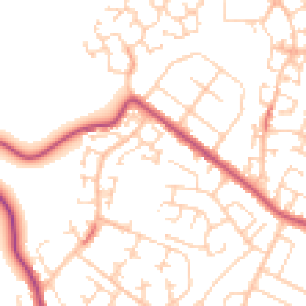 Daytime road noise heatmap for S66 2XU