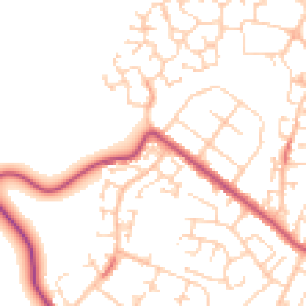 Daytime road noise heatmap for S66 2XW