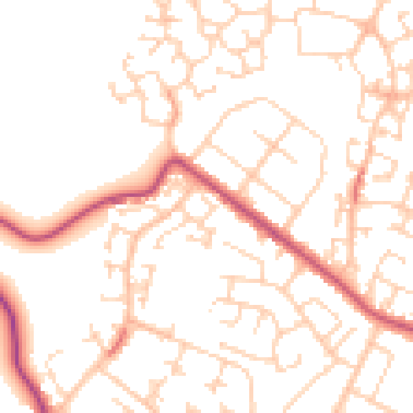 Daytime road noise heatmap for S66 2YA