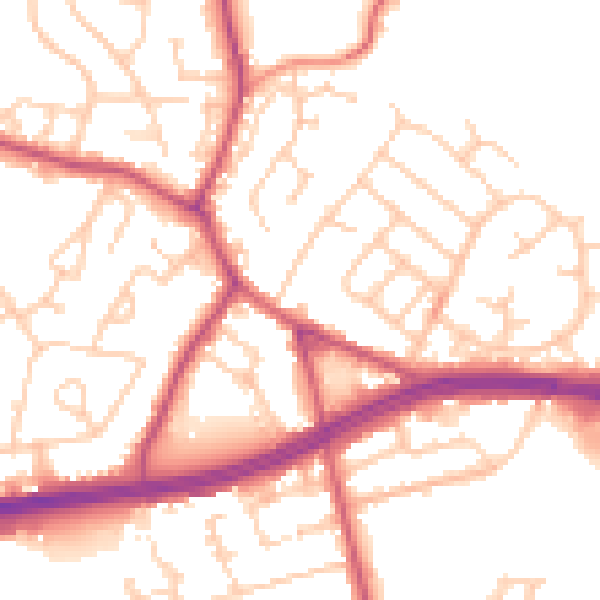 Daytime road noise heatmap for S66 2YG