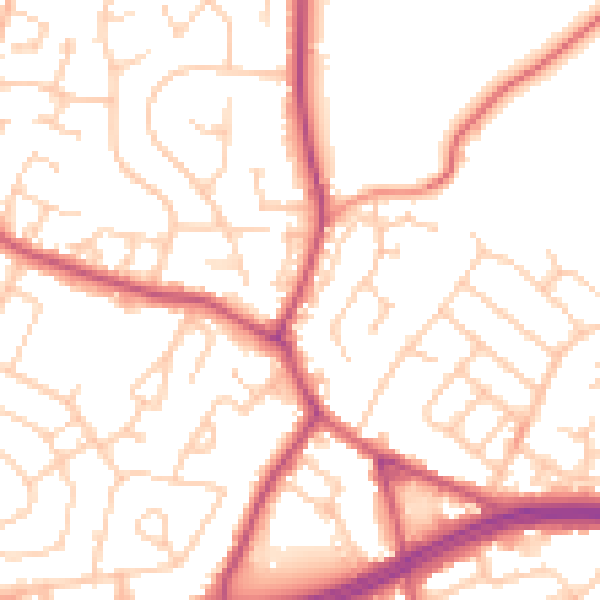 Daytime road noise heatmap for S66 3AA