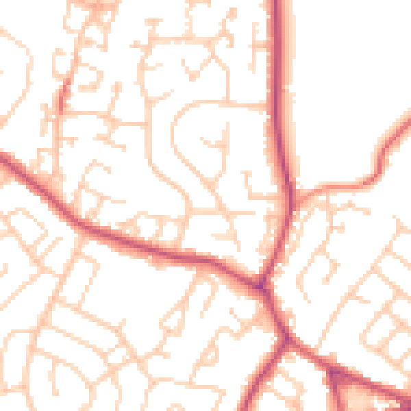 Daytime road noise heatmap for S66 3QD