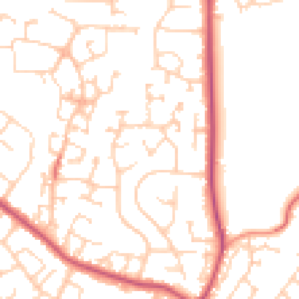 Daytime road noise heatmap for S66 3XZ
