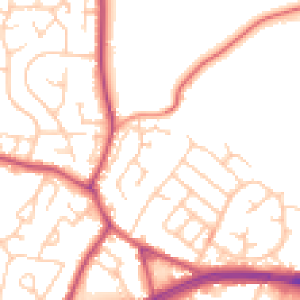 Daytime road noise heatmap for S66 3YQ