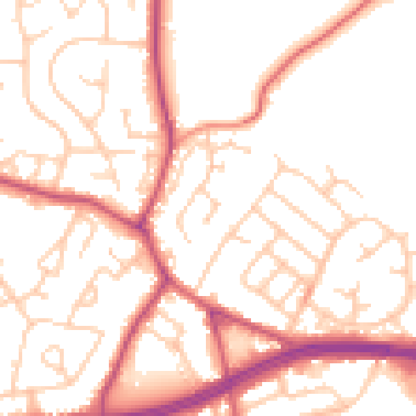 Daytime road noise heatmap for S66 3YR