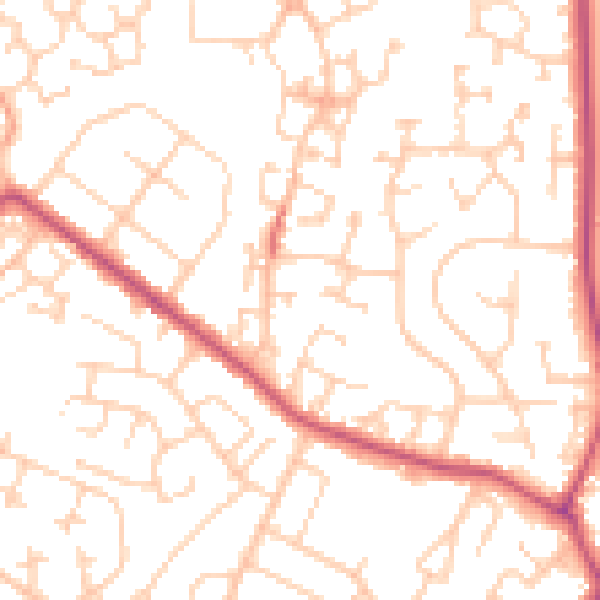 Daytime road noise heatmap for S66 3YT