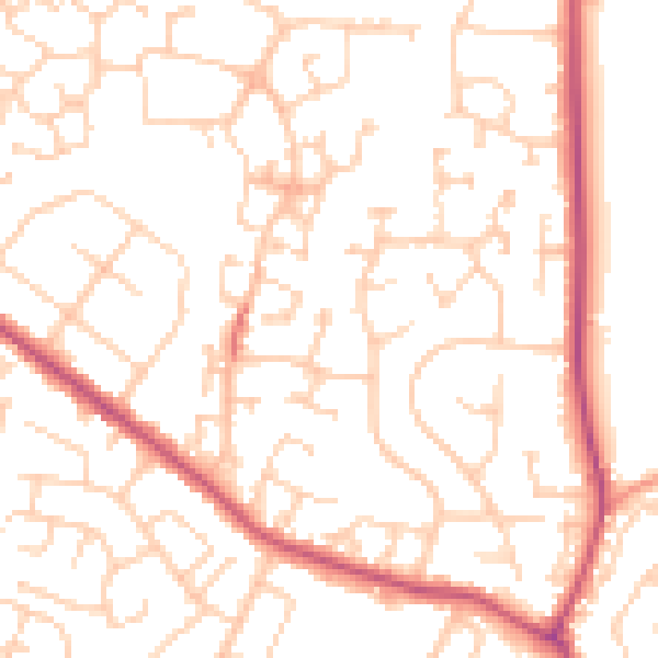 Daytime road noise heatmap for S66 3YX