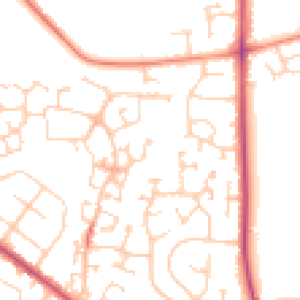Daytime road noise heatmap for S66 3ZJ