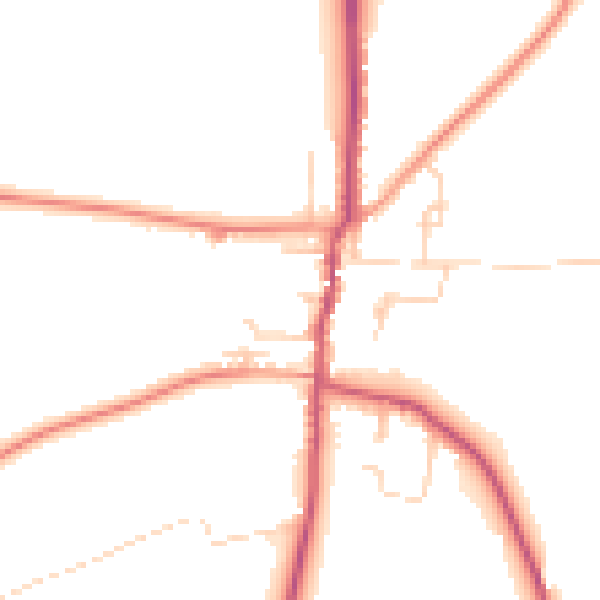 Daytime road noise heatmap for S66 7AP