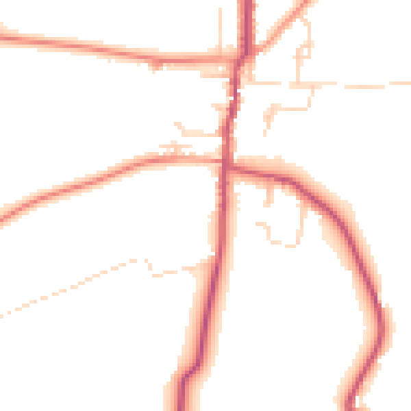 Daytime road noise heatmap for S66 7AQ