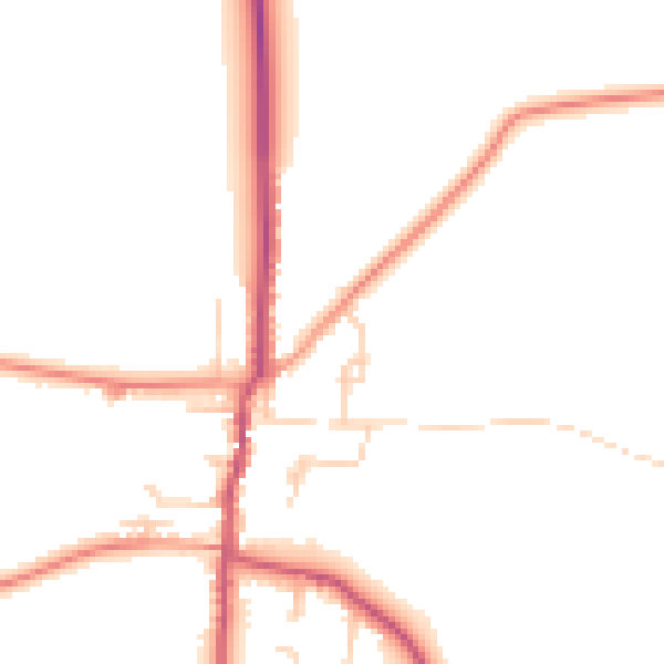 Daytime road noise heatmap for S66 7AU