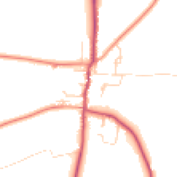 Daytime road noise heatmap for S66 7AW