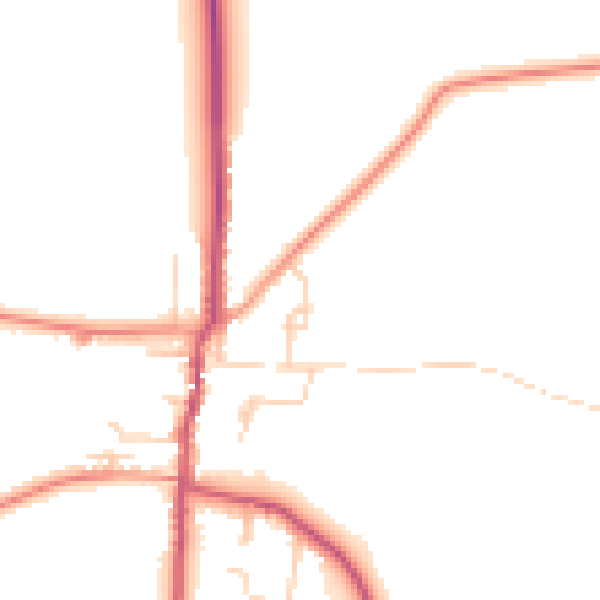 Daytime road noise heatmap for S66 7AZ