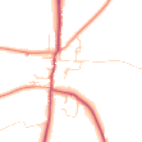 Daytime road noise heatmap for S66 7BD