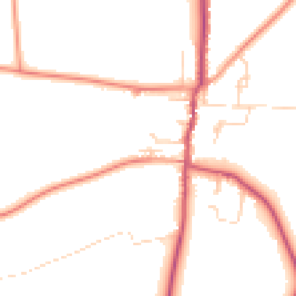 Daytime road noise heatmap for S66 7BZ