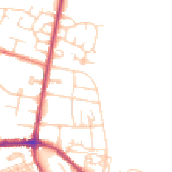 Daytime road noise heatmap for S66 7DT